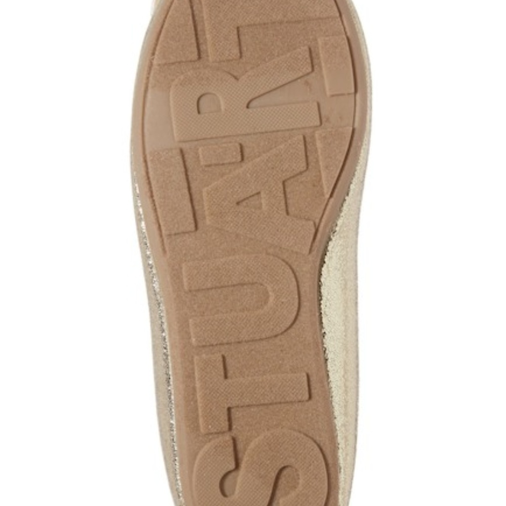 Stuart Weitzman Fannie Glitz Ballet Flat Champagne - Picture 8 of 10